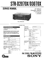 Sony STR-D3070X - Service Manual 